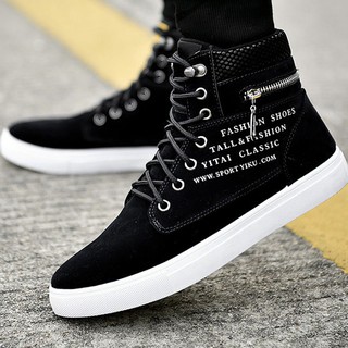Giày sneaker cao cổ nam khóa cạnh