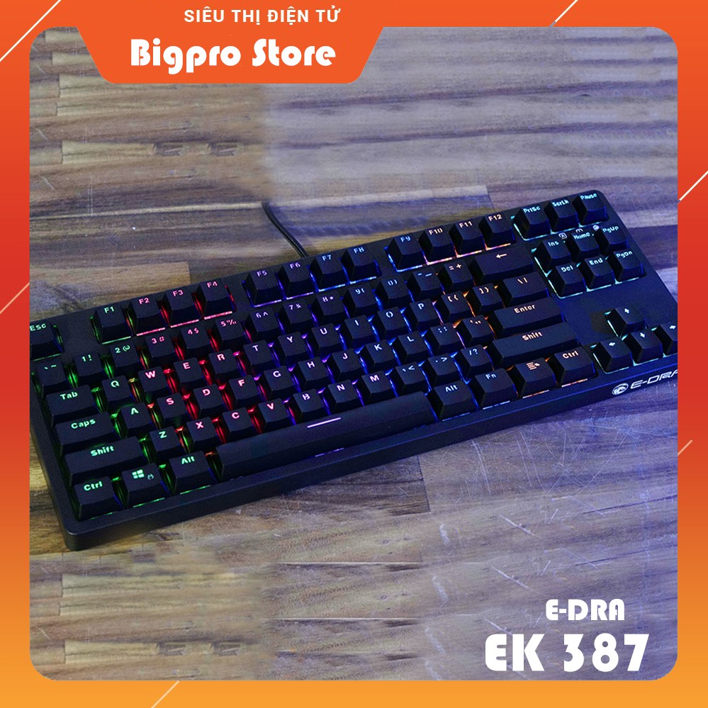 Bàn phím cơ E-Dra EK387 Blue/Brown/Red Switch Siêu Bảo Hành 24 tháng