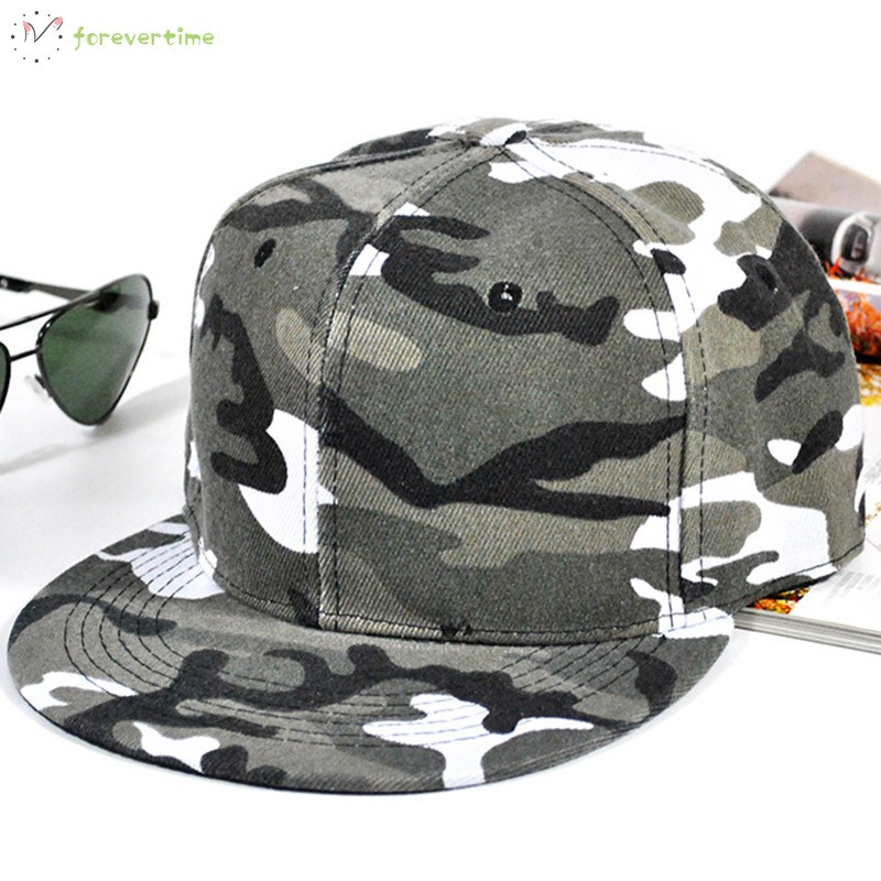 ☞mũ☜ Men Women Baseball Cap Snapback Hat Hip Hop Hat Flat Brim Camouflage Hat Fashion Street Dance Cap for Hiking Camping