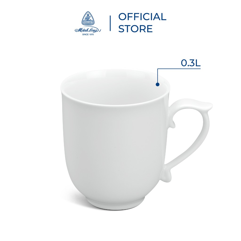 Ca Trà Sứ Minh Long 0.3L - MẫU Đơn TrắNg