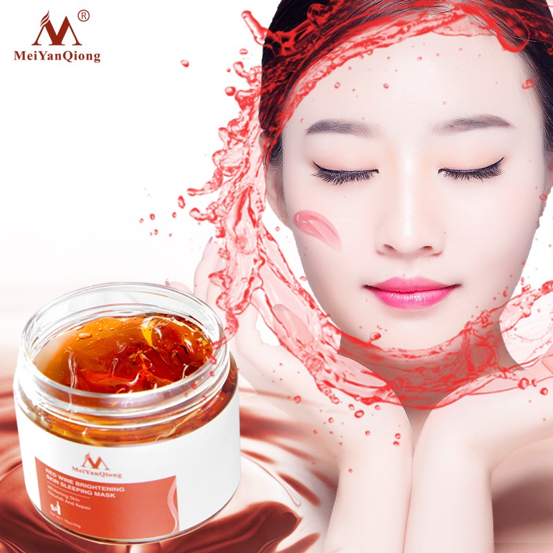 Mặt Nạ Dưỡng Trắng Da MeiYanQiong Cấp Ẩm Với Tinh Chất Rượu Vang Đỏ Chăm Sóc Làm Trẻ Hóa Làn Da Hiệu Quả Cao da căng bóng  cấp ẩm thải độc Ngừa Mụn Chống Lão Hóa 50g