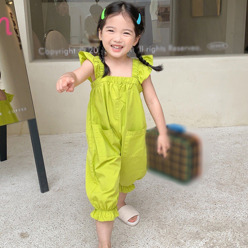 Áo Liền Quần Sát Nách Phong Cách Hàn Quốc Cho Bé Gái