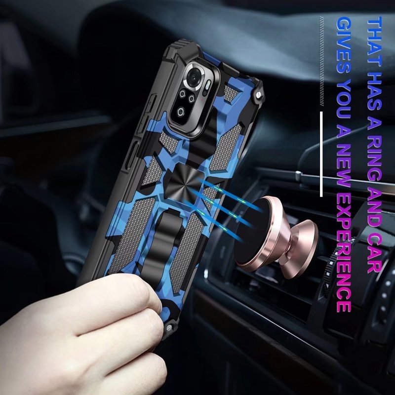 Ốp Điện Thoại Chống Sốc Kèm Móc Xỏ Ngón Nam Châm Cho Xiaomi Poco X3 NFC X3Pro Redmi Note 12 11 10 Pro 10S 11S