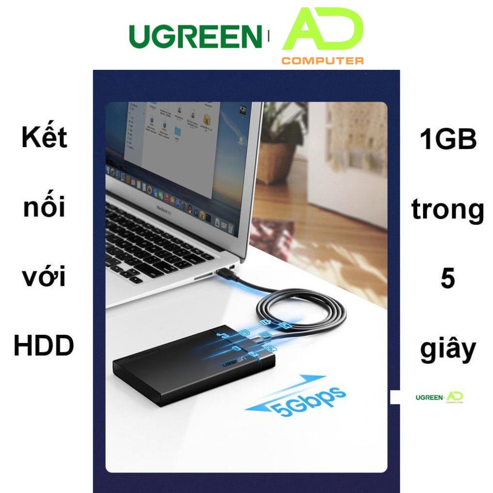 Dây cáp sạc và truyền dữ liệu tốc độ nhanh USB 3.0 sang USB type C, dòng 3A, dài 0.25-2m UGREEN US184