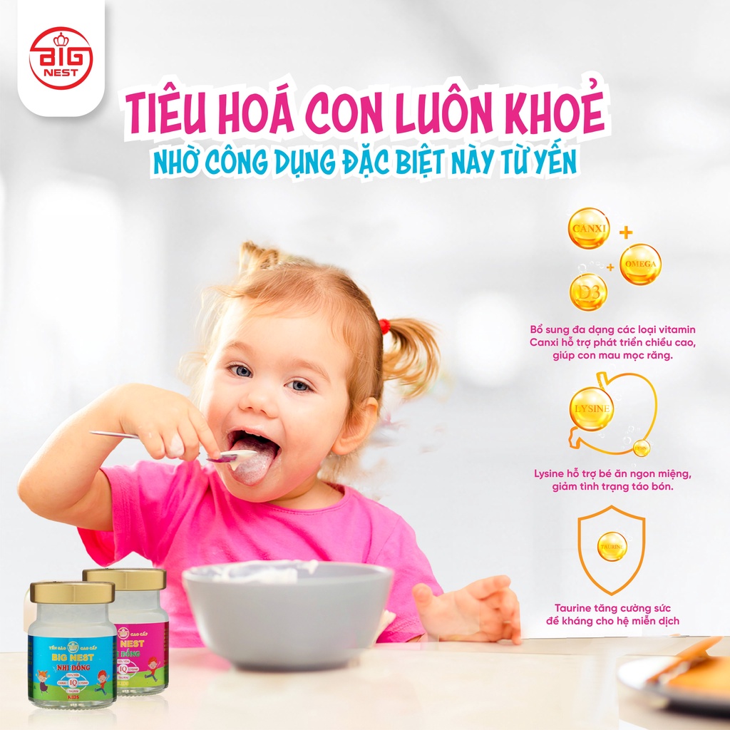 YẾN SÀO NHI ĐỒNG BIGNEST Hương Tự Nhiên Dành Cho Bé 10 Tháng Tuổi