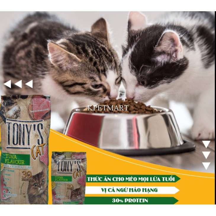 Tony cat - thức ăn hạt cho mèo vị cá ngừ túi 500g (dùng được cho mèo con và mèo trưởng thành)