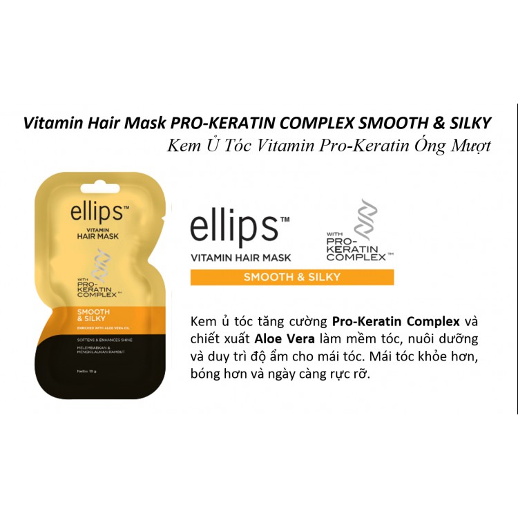 Kem Ủ Tóc Ellips Vitamin Hair Chứa Pro-Keratin Mask (18g,20g)