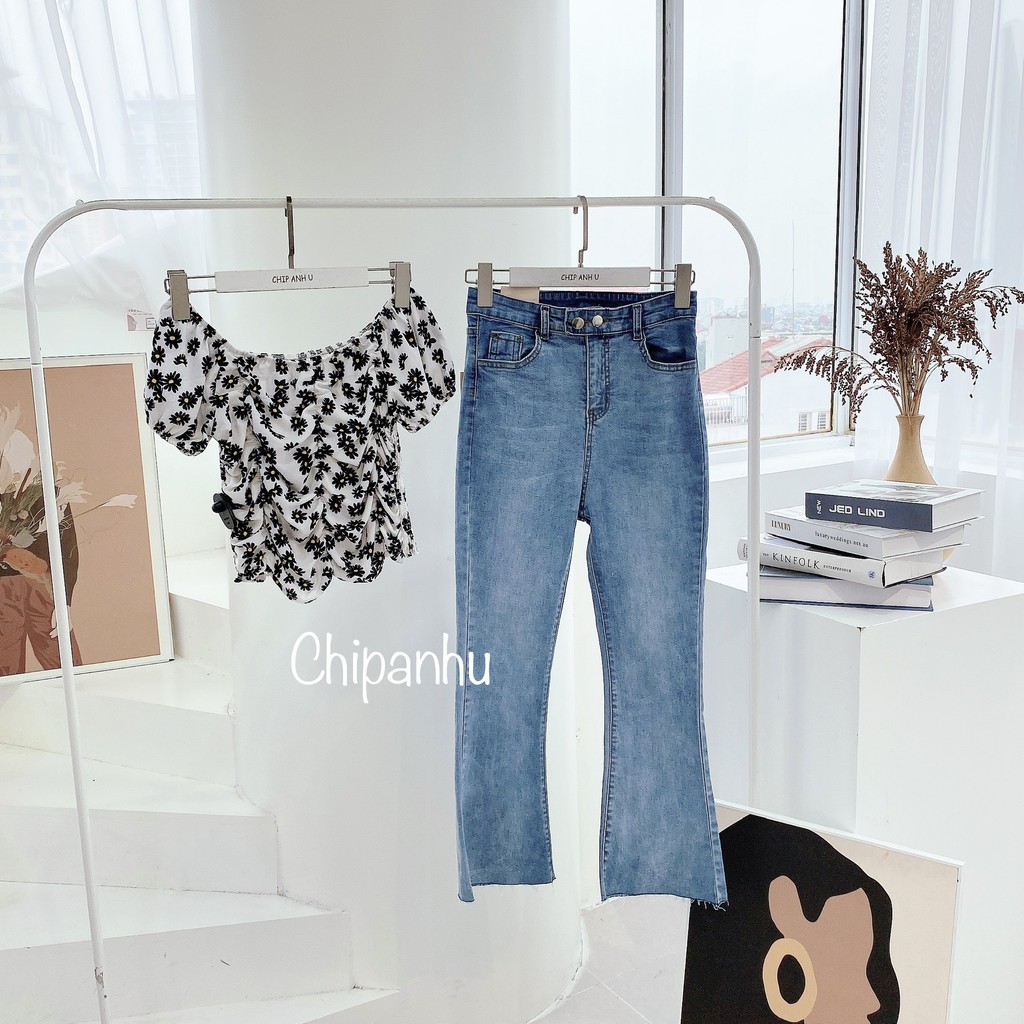 QUẦN JEANS ỐNG LOE ĐEN TRƠN - QB3003
