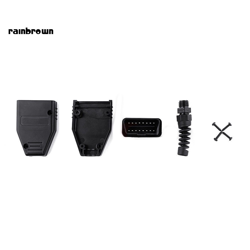 RB_Durable 16 Pin Male Shell Diagnostic Adaptor Cable OBD2 Connector Plug Auto Tool