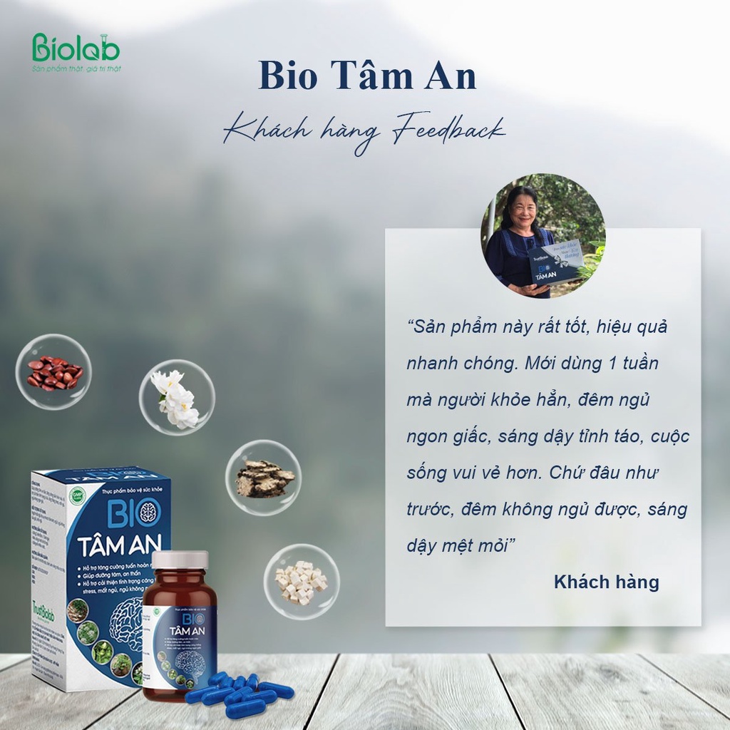 Bio Tâm An - Cải thiện tình trạng mất ngủ, giảm căng thẳng, stress, đau đầu - DƯỢC BIOLAB