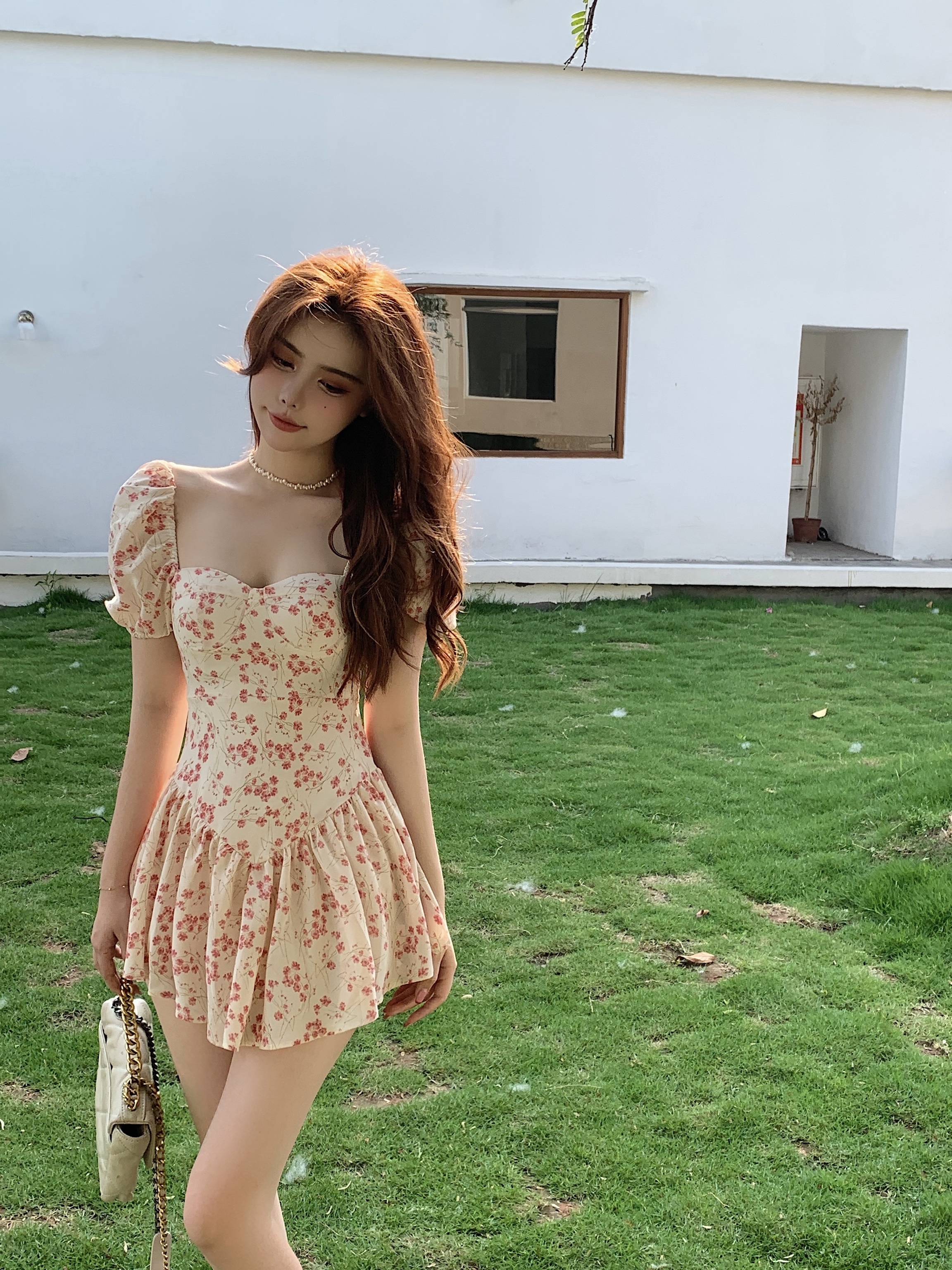 Đầm Nữ Ngắn Tay Cổ Tròn Eo Cao Thời Trang Pháp 2021years | BigBuy360 - bigbuy360.vn