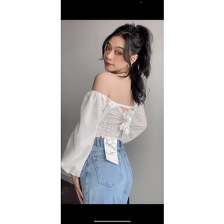 Áo kiểu croptop tay phồng