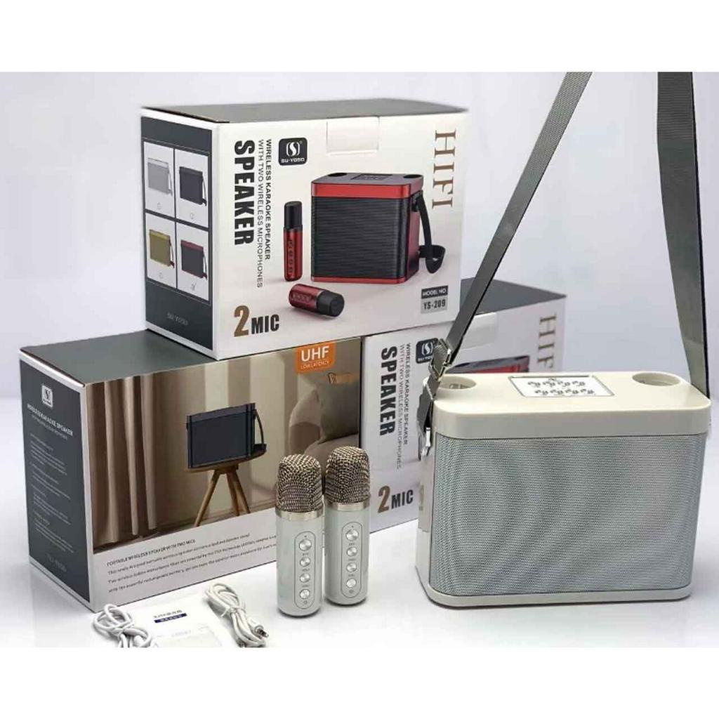 Loa Karaoke YS 209 Kèm 2 Micro Không Dây