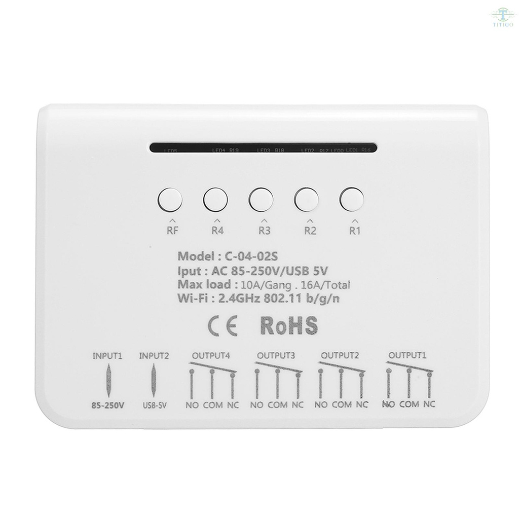 GOOGLE Công Tắc Wifi Thông Minh 4 Nút 433mhz Rf Hỗ Trợ Điều Khiển Wifi Qua 4ch Pro R2 Ewelink App