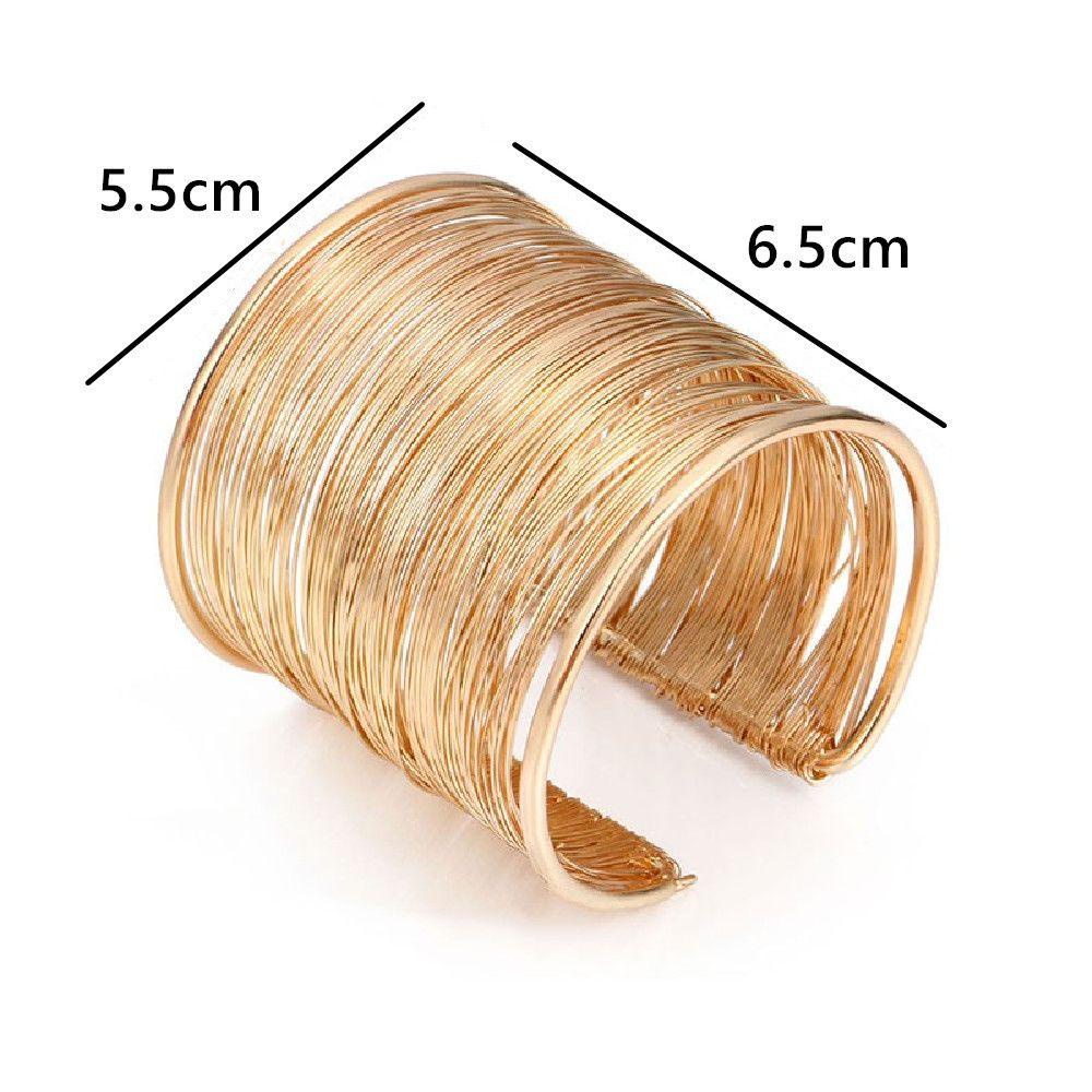 JONYE Vòng Đeo Tay Kim Loại Bản Rộng Thiết Kế Hở Cá Tính