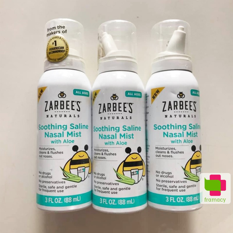 Xịt muối mũi lô hội/nho Zarbee's (88ml)/Boogie Mist (89g), Mỹ vệ sinh, giảmnghẹt mũi cho bé từ sơ sinh