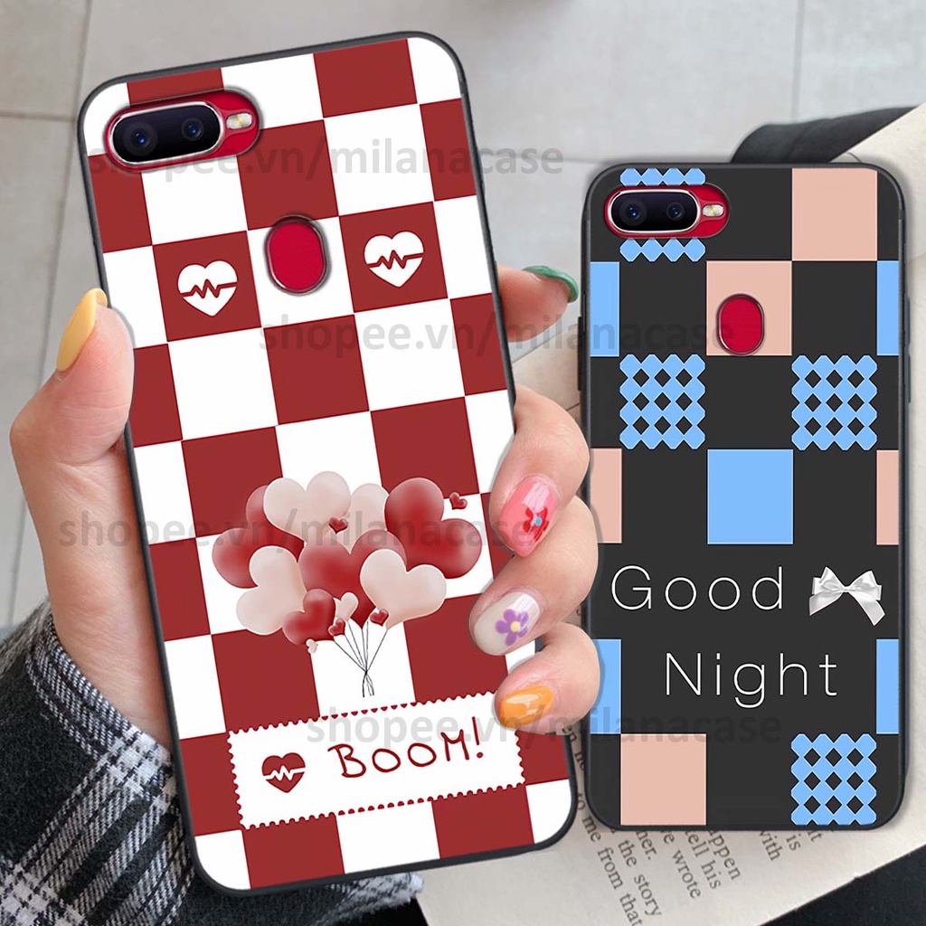 Ốp Oppo A5s / A7 / F9 / A12 caro họa tiết nhiều màu sắc siêu đẹp thời trang cá tính