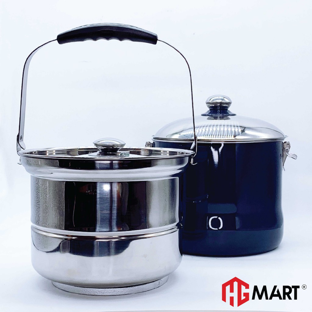 Nồi nấu chậm giữ nhiệt chân không đa năng Inox 304 Hoàng Gia HG Mart 7L dùng cho bếp ga Bảo Hành 12 Tháng