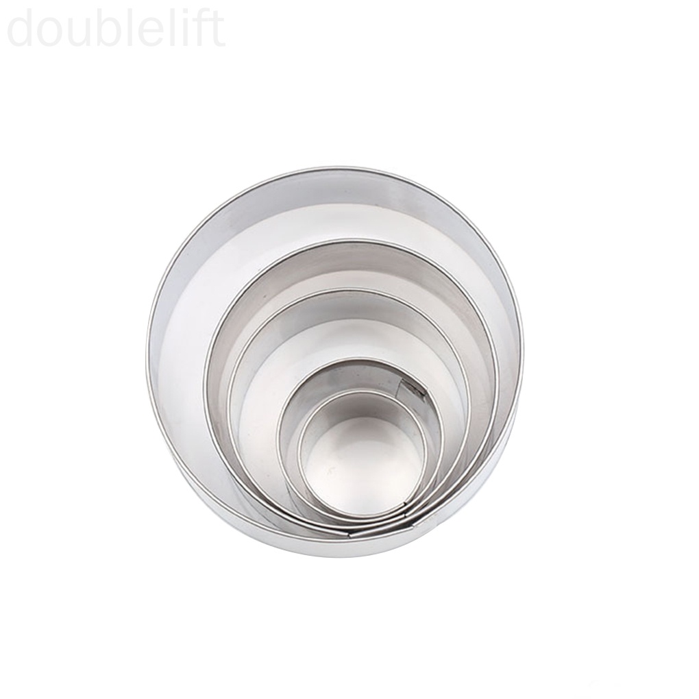 Set 6 Khuôn Cắt Bánh Hình Tròn Chất Liệu Thép Không Gỉ Tiện Dụng