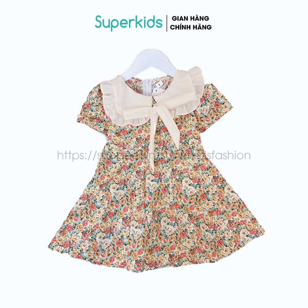 Váy cho bé gái, Đầm hoa nơ tiểu thư 8-18kg QATE796
