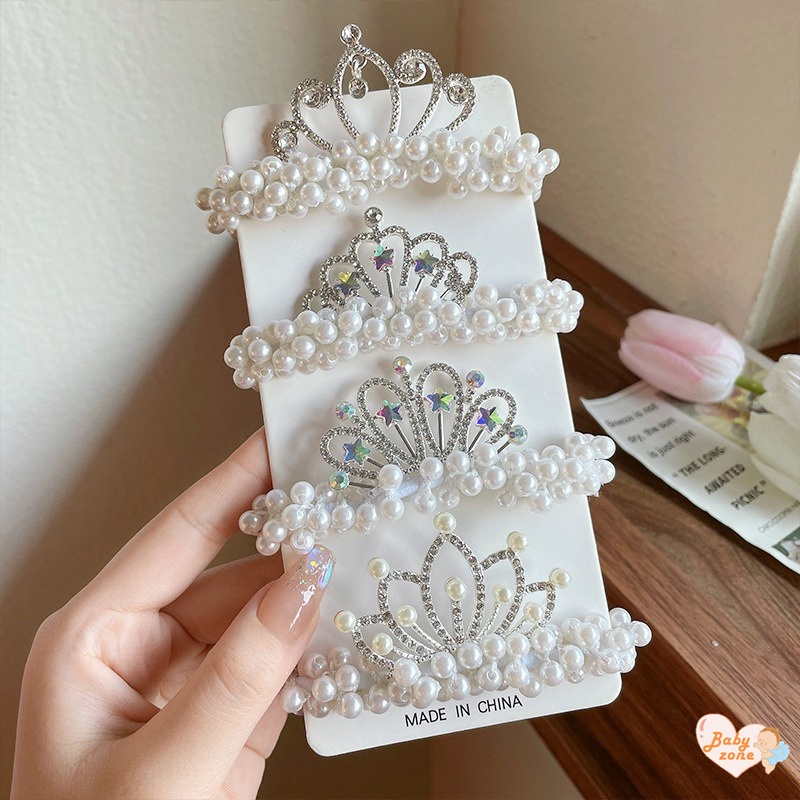 Dây Buộc Tóc Hình Vương Miện Xinh Xắn Cho Bé Gái