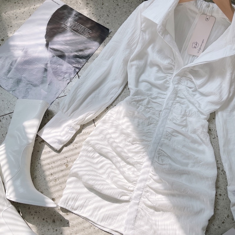 Đầm sơmi td bèo nhún