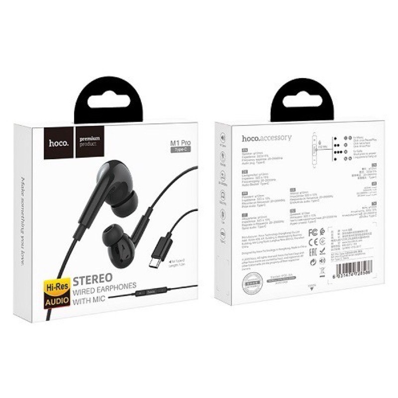 tai nghe có dây chân typec HOCO M1 PRO dùng cho máy chân typec có míc chống ồn tốt
