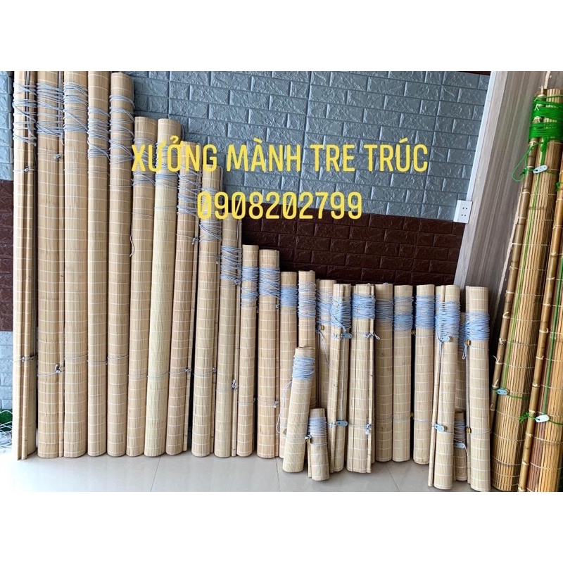 Rèm sáo tre che nắng cửa sổ có Ròng Rọc và dây kéo. Mành rèm tre trúc che nắng.