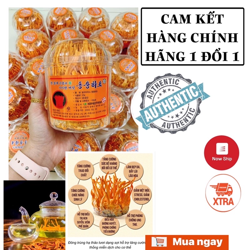 Đông trùng hạ thảo dạng sợi Hàn Quốc, 45Gr, Đông trùng hạ thảo dạng khô,cao cấp, Hana Oppa Cosmetic, Hana forever