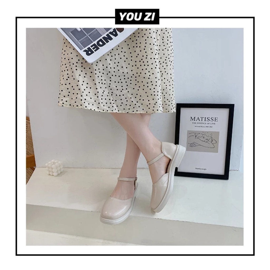 ZZ99- Giày sandal búp bê đế 2,5cm marry jane style vintage G60 ( mary khoét eo)