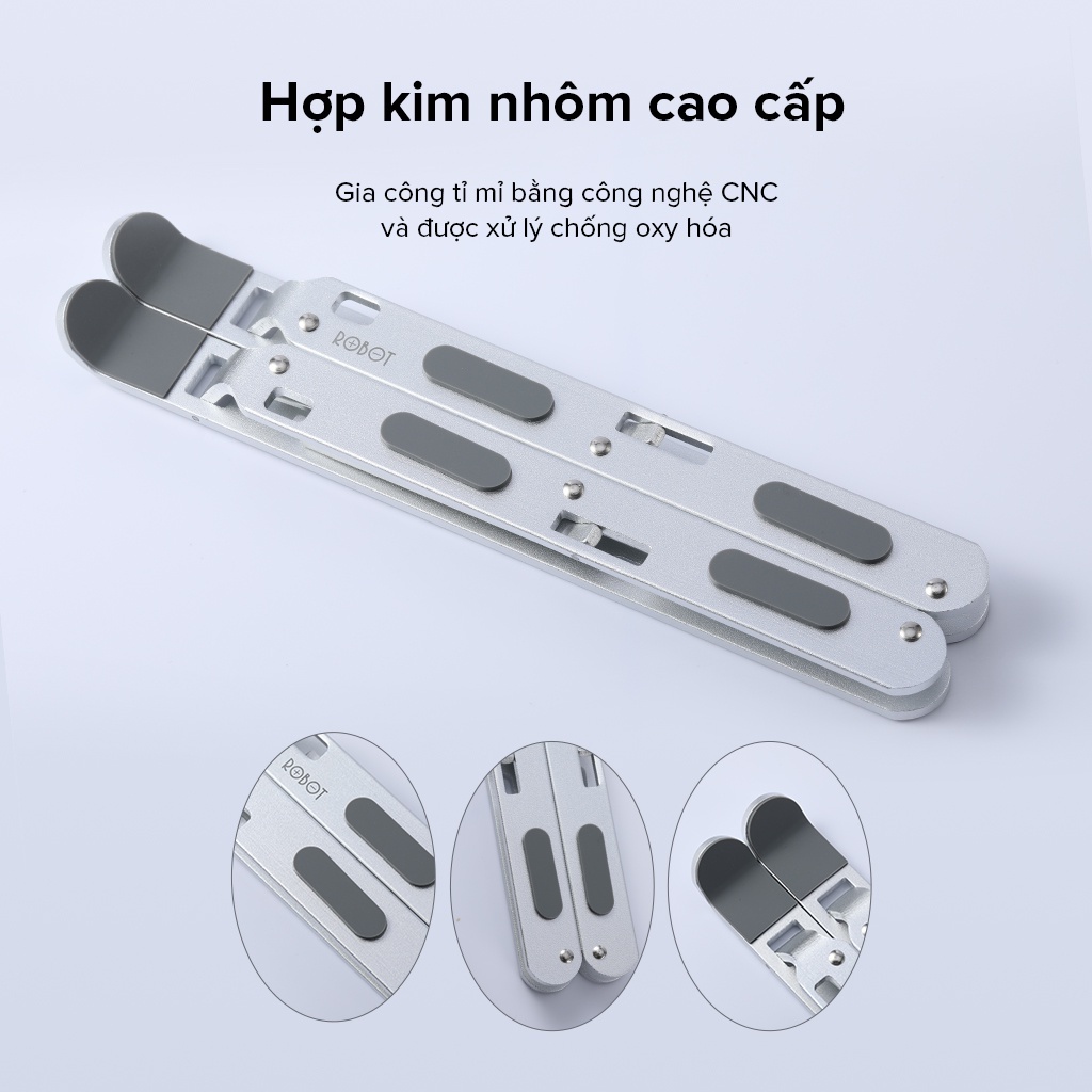 Giá Đỡ Laptop ROBOT RT-LS02 - Dễ Dàng Gấp Gọn - Chất Liệu Hợp Kim Nhôm Cao Cấp