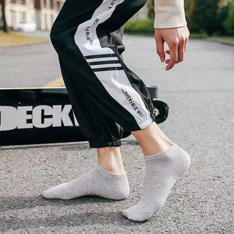 Đôi tất cotton FHYL ngắn màu trơn thời trang cho nam nữ