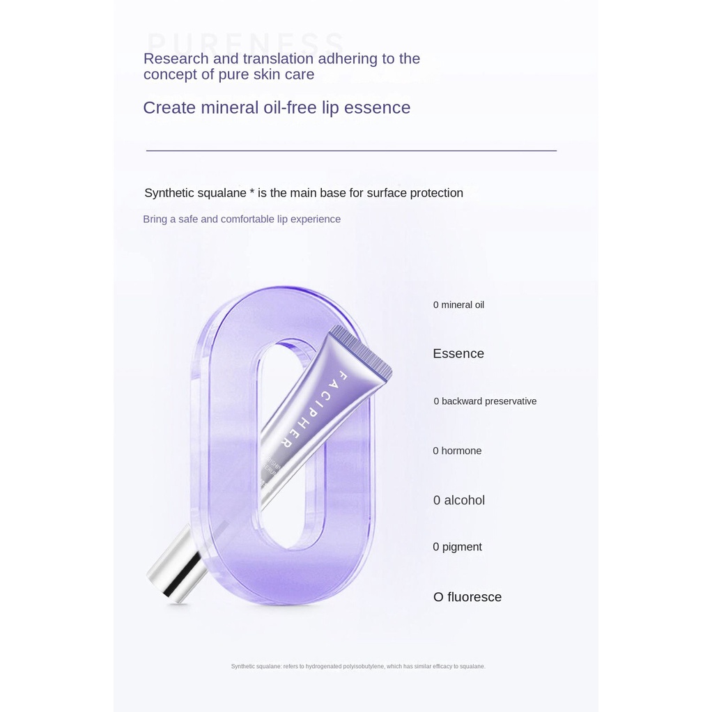 Son bóng FACIPHER Sửa chữa dưỡng ẩm lâu dài Dưỡng ẩm chăm sóc môi Tinh chất Lột da chết Làm mờ nếp nhăn trên môi