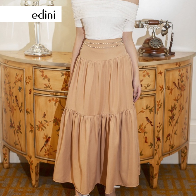 Chân Váy Dài Nhún Bèo - EDINI - V417