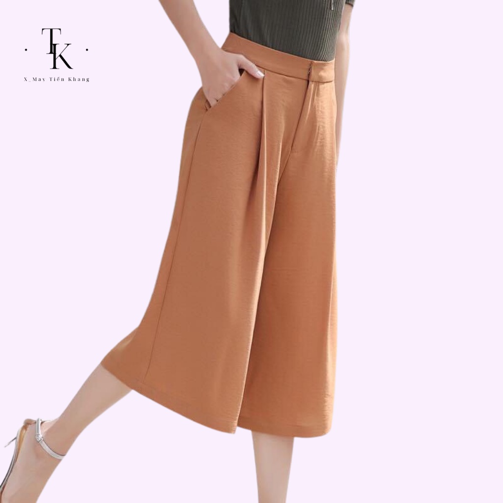 Quần Ống Rộng Nữ. Dáng Lửng  Cạp Trước Sau Chun Chất Đũi Sịn Sò. Thích Hơp Mọi Lứa Tuổi