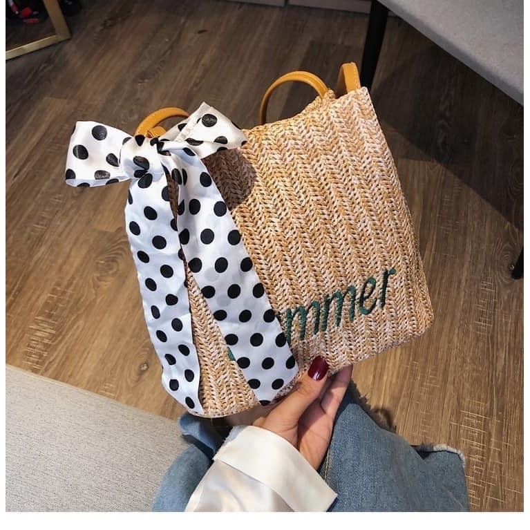 Túi Cói Summer Kèm Nơ Hè 2021 | BigBuy360 - bigbuy360.vn