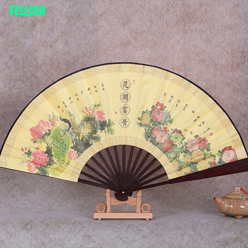 Quạt vải polyester in họa tiết phong cách Trung Hoa