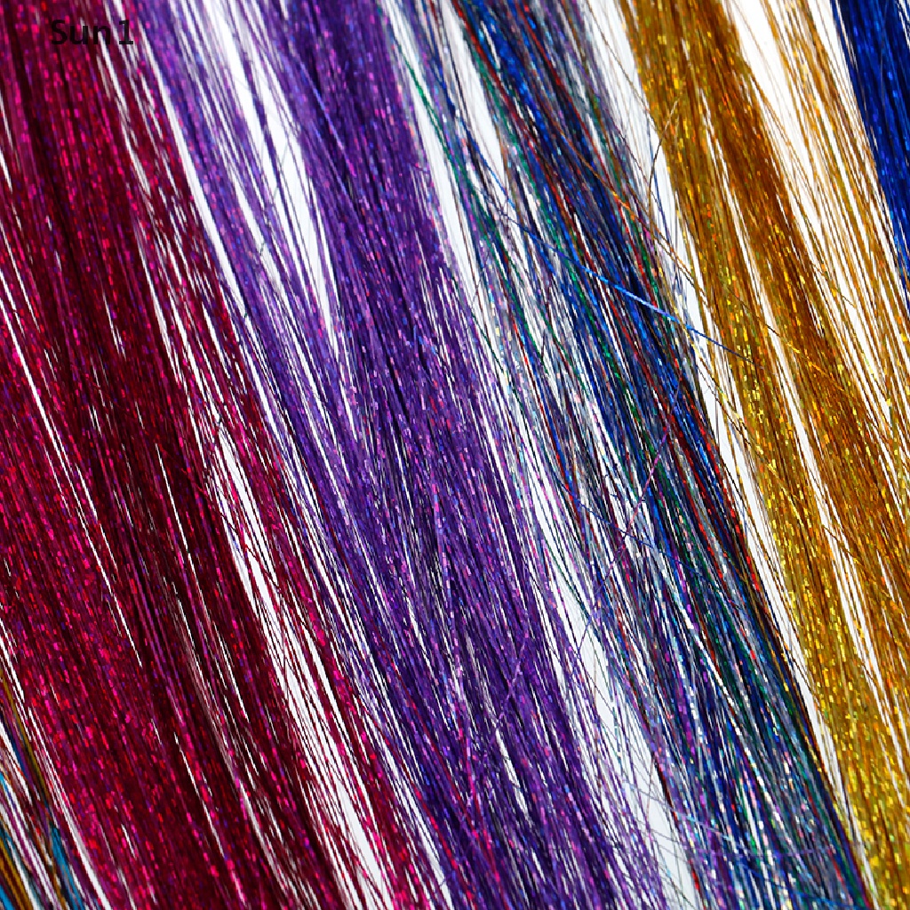 [Hàng mới về] Set 120 sợi dây kim tuyến màu cầu vồng dùng để trang trí tóc