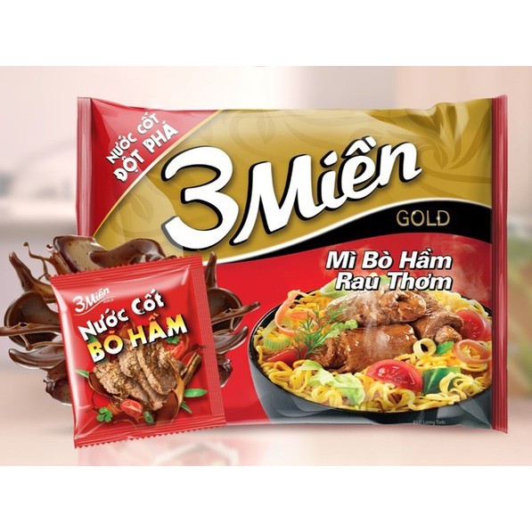 [Hàng Mới] 1 Thùng Mì 3 Miền Bò Hầm Rau Thơm, Tôm Chua Cay 30 Gói 75g