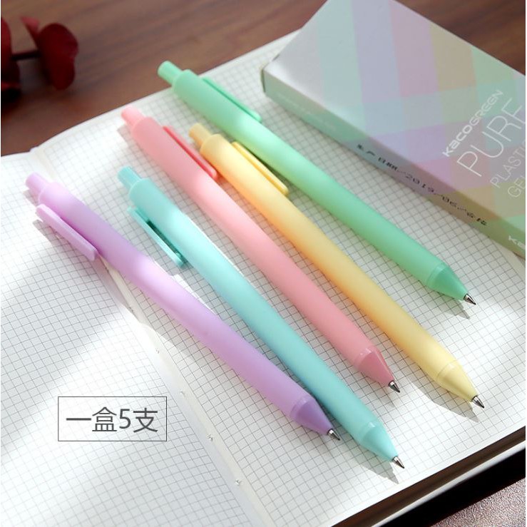 Set 5 bút Kaco Green Pure Pastel mực đen