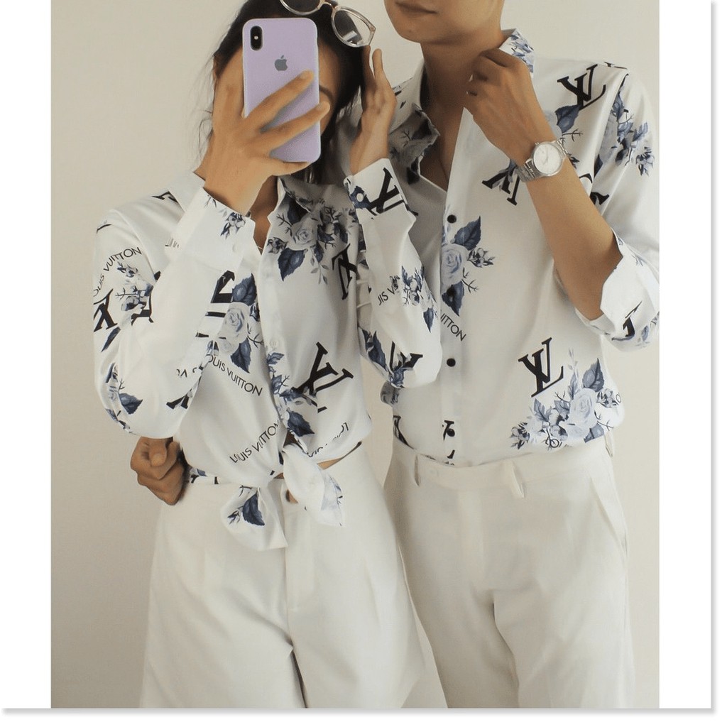 ÁO ĐÔI SƠ MI LỤA CAO CẤP,MÀU SẮC SANG TRỌNG,HỌA TIẾT XINH XẮN,MẪU HOT NHẤT NĂM NAY KHÁNH AN FASHION