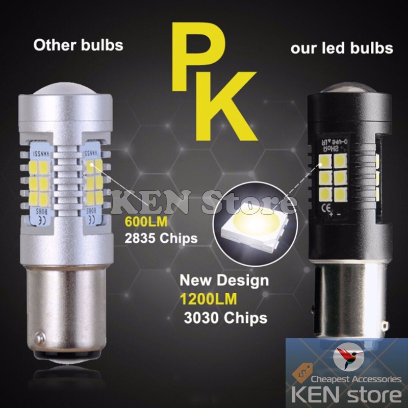 Bóng LED 1156 BA15S BAU15S P21W PY21W làm đèn xi nhan, đèn demi, đèn lùi ô tô xe máy 21smd 3030