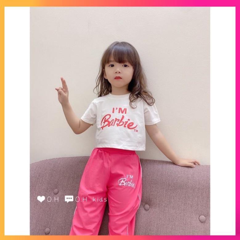 Bộ cotton bé gái từ 10-30 kg phong cách hip hop-M0028-❤️chất cotton 4 chiều mềm mịn❤ Bộ cộc tay bé gái