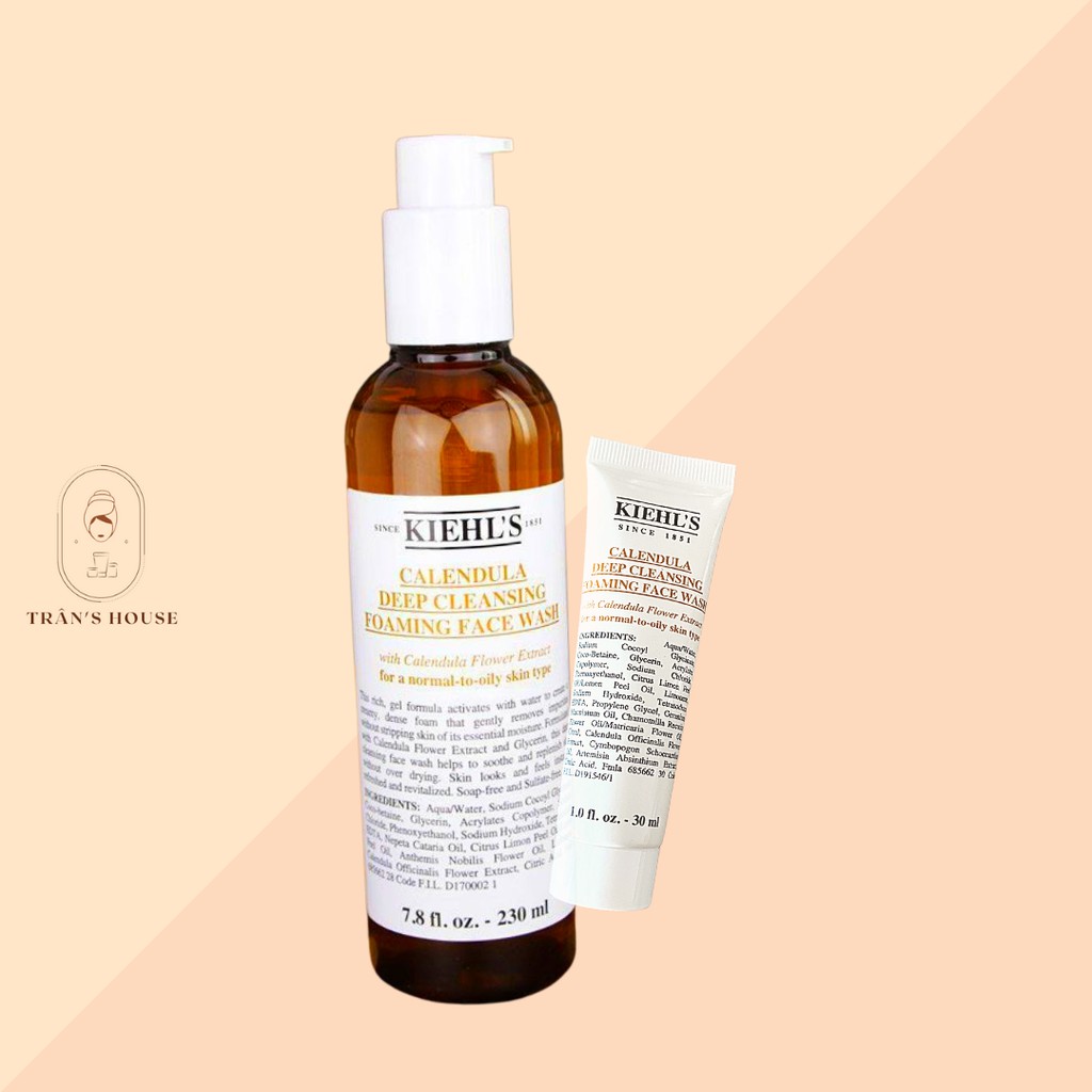 [Mã COS1904 giảm 8% đơn 300K] Sữa rửa mặt hoa cúc Kiehl's 30ml/230ml