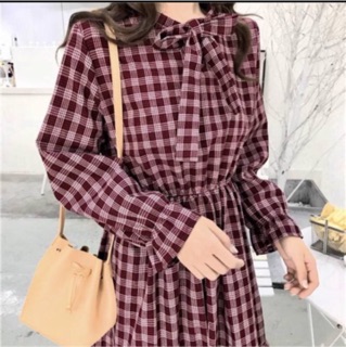 Đầm caro midi sọc