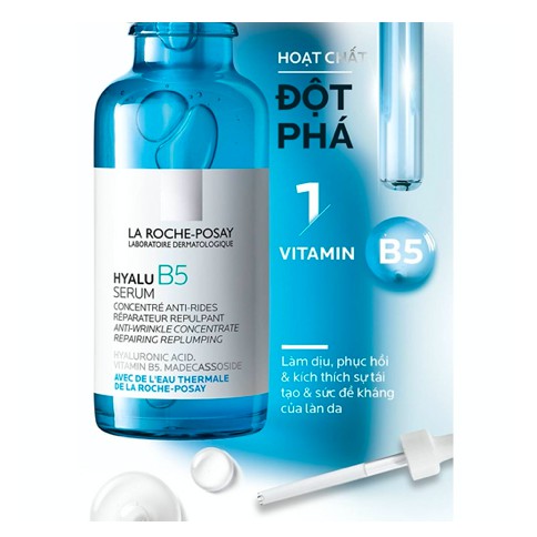 La Roche-Posay Hyalu B5 Serum Dưỡng chất chuyên sâu giúp hỗ trợ quá trình tái tạo da 30ml