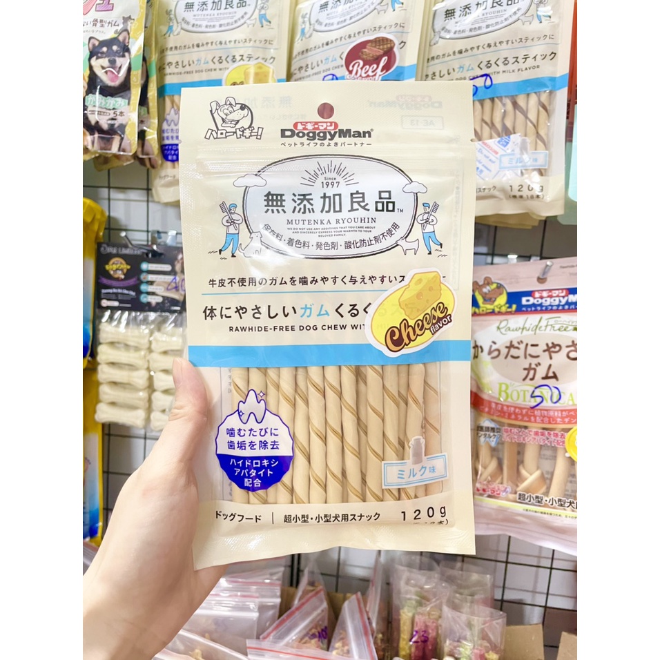 Xương que gặm hương phô mai cho chó - DoggyMan (gói 120g)