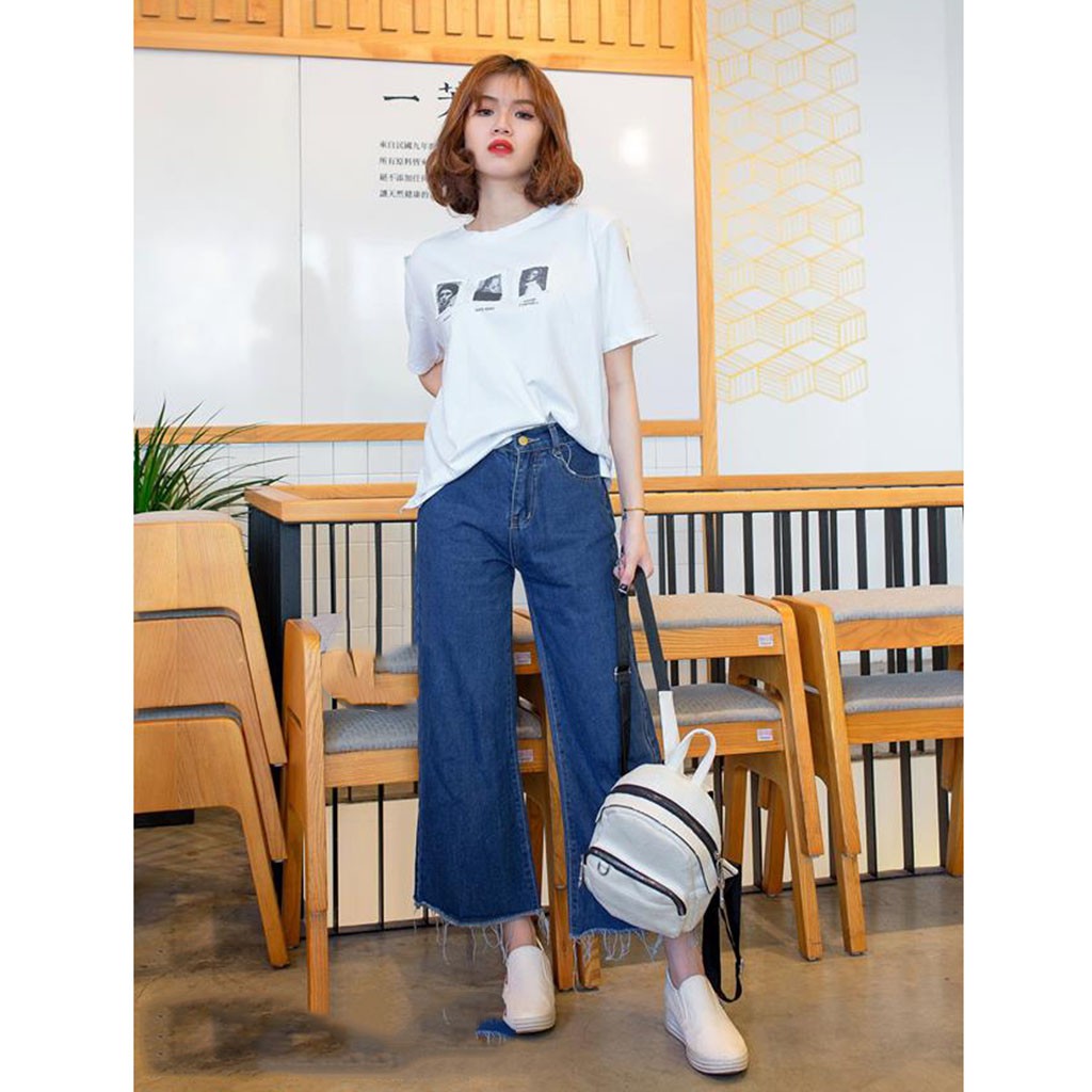 Quần Bò Ống Suông Rộng - Quần Jeans Nữ - Tashop 50
