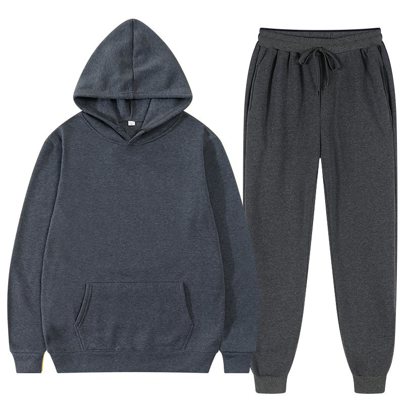 Bộ Quần Áo Hoodie Trơn Mũ 2 Lớp Phối Màu Phong Cách - Nỉ Bông Siêu Mịn Ấm Áp Thấm Hút Mồ Hôi Phong Cách AMBITION