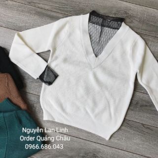 Áo len cổ ren ( ảnh thật )